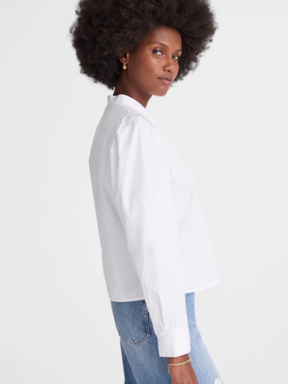 Madewell white Puff-Sleeve Button-Up Shirt - Picture 3 of 5